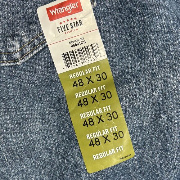 Wrangler Five Star Premium Jeans Regular Fit Dark Wash Men’s 48x30 NWT - Picture 7 of 8